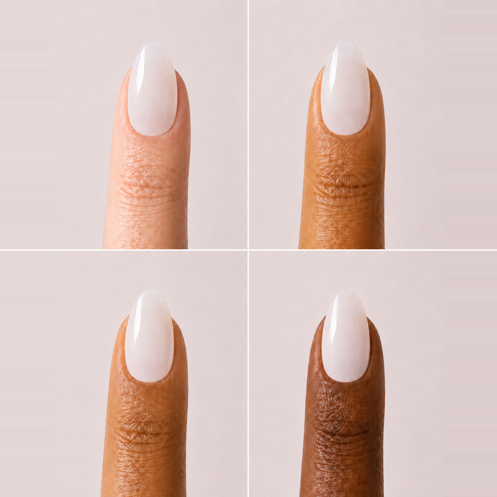 PRESS NAILS ALMOND MILKY WHITE