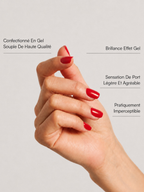 PRESS-ON NAILS RÉUTILISABLE  ROUGE CARRÉ