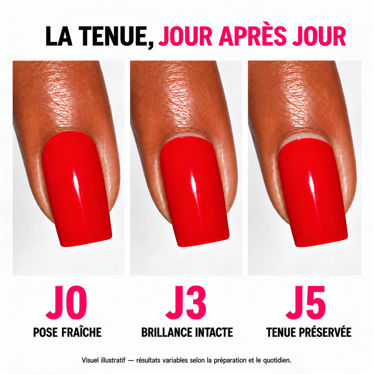 PRESS-ON NAILS ROUGE CARRÉ